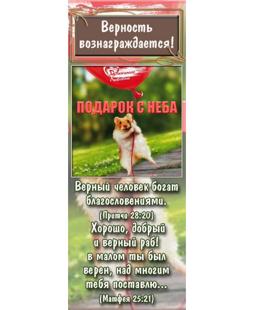 Магнітна закладка "Верность вознаграждается"