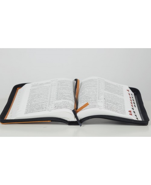 Библия 077 (Индексы, замок, кожа, 2 цв.) синод. перевод
